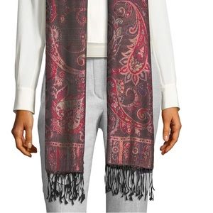 Rare Sabira Collection Luxurious Silk Paisley Scarf Shawl